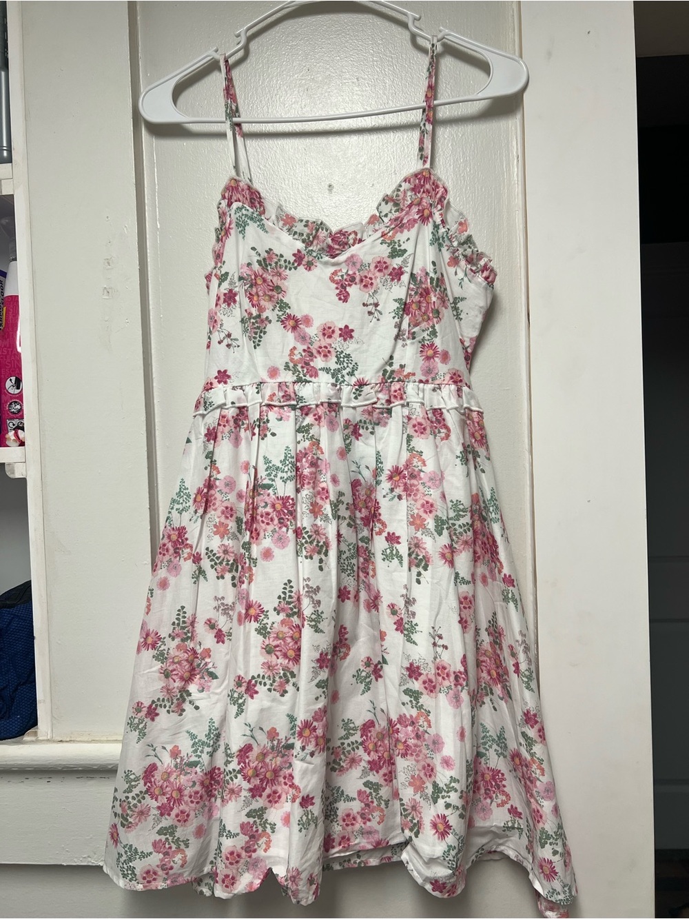 STATE White Sundress with Pink Floral Print